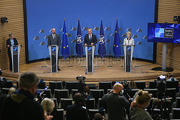 Belgien-Brüssel-NATO-EU-Pressekonferenz