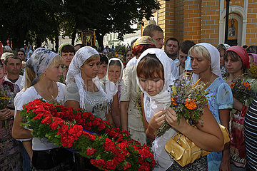 Kiew-Pechersk Lavra  Feier der Annahme  14. August  Treu  Kiew  Ukraine