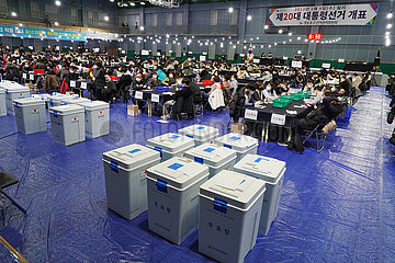 Südkorea-Seoul-Präsidentschaftswahlen-Zählung