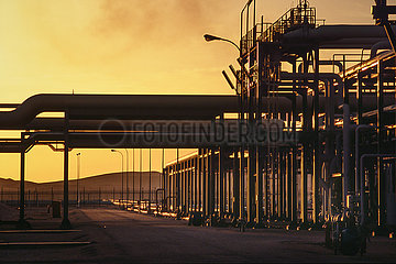 Algeria. Province of Ouargla. Sonatrach plant (Algerian oil and gas company) in the Algerian Sahara. Sonatrach is the first company in Africa