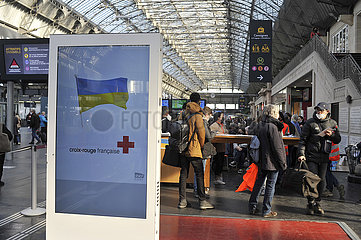FRANKREICH. Paris (75) 10. Bezirk. Empfang der Ukrainer -Refugies durch das Rote Kreuz nach der Invasion der Ukraine durch Russland