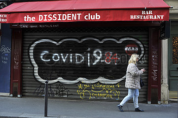 FRANKREICH. Paris (75) 9. Bezirk. Das Bar Restaurant Der Dissidenten Club ist nach der Covid-19-Pademia noch geschlossen