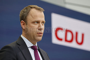 Mario Czaja - Pressekonferenz   CDU-Zentrale  21. Maerz 2022