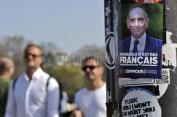 FRANKREICH. Paris (75) 27. März 2022 beim Trocadero -Treffen von Eric Zemmour  Candidat von den Präsidentschaftswahlen