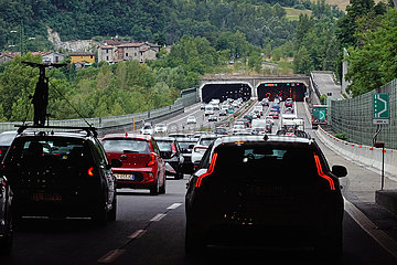 Orvieto  Italien  Stau auf der A1 in Richtung Sueden