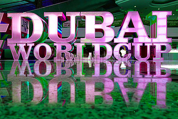 Dubai  Vereinigte Arabische Emirate  Schriftzug Dubai World Cup