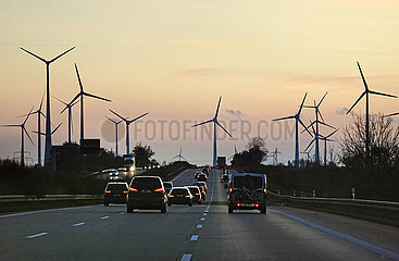 Hohenmoelsen  Deutschland  Windpark an der A9