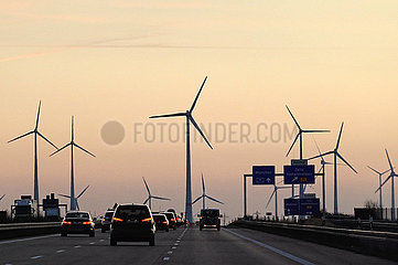 Hohenmoelsen  Deutschland  Windpark an der A9