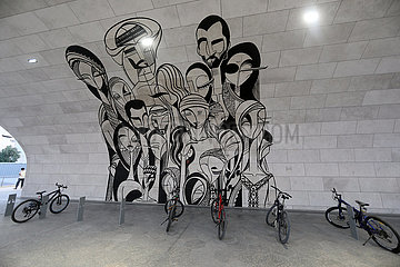 Doha  Katar  Street-Art in einem Fussgaengertunnel