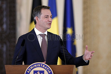 Rumänien-Bukarest-Präsident-Belgien-PM-Pressekonferenz