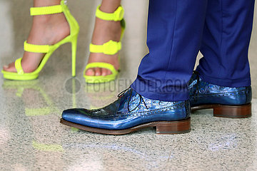 Dubai  Fashion  shoes of a man and a woman