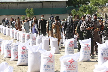 Afghanistan-Kabul-China-Food-Hilfe-Distribution