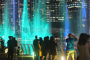 Singapur-Licht und Wassershow