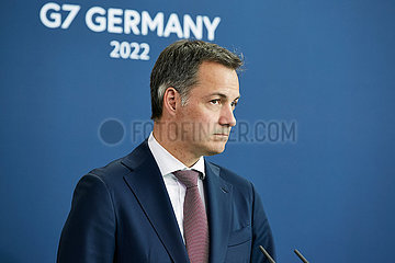 Berlin  Deutschland - Der belgiische Ministerpraesident Alexander De Croo waehrend einer Pressekonferenz im Kanzleramt.