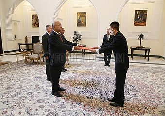 Iraq-Baghdad-Präsident-chinesischer Botschafter-Kreditentials Iraq-Baghdad-Präsident Chinese-Botschafter-Kredite