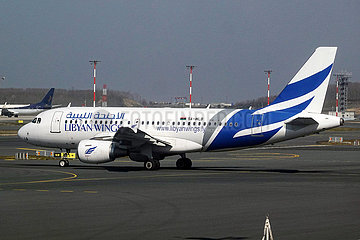 Istanbul  Tuerkei  Airbus A319 der Libyan Wings auf dem Vorfeld des Istanbul Airport