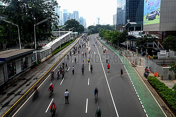 Indonesien-Jakarta-Covid-19-Auto-freier Tag