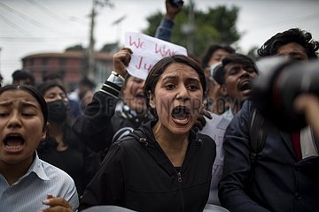 Nepal-Kathmandu-sexuelles Belästigung-Protest