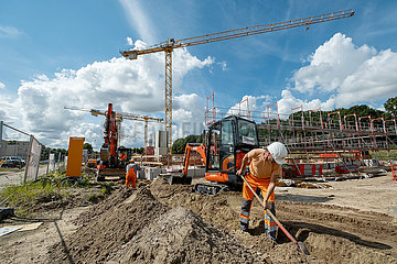 Deutschland  Bremen - Baustelle fuer eine Wohnsiedlung