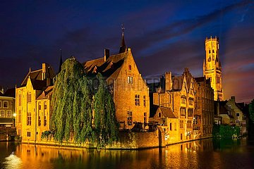 Famous view of Bruges  Belgium