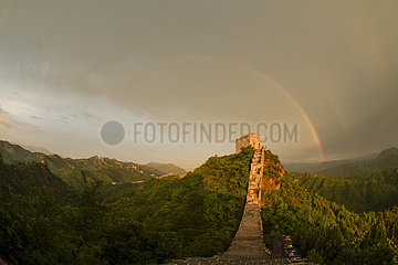 #China-Hebei-jinshanling Großer Wall-Double-Regenbogen (CN)