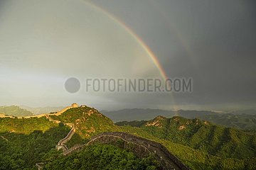 #China-Hebei-jinshanling Großer Wall-Double-Regenbogen (CN)