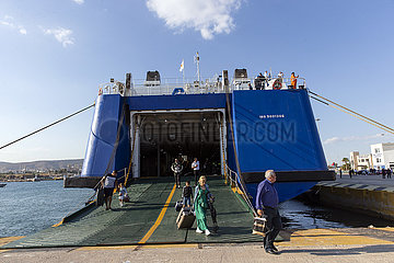Griechenland-Piraeus-Cyprus-Ferry-Aufnahme