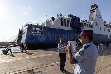Griechenland-Piraeus-Cyprus-Ferry-Aufnahme