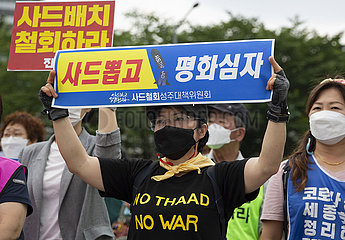 Südkorea-seoul-thaad-Protest-Rallye
