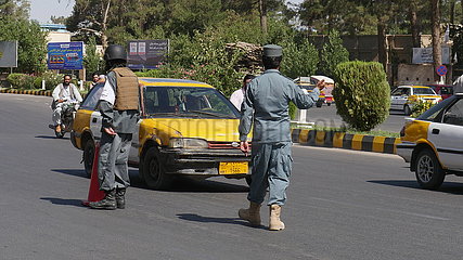 Afghanistan-Herat-Checkpoint-Police in Uniform