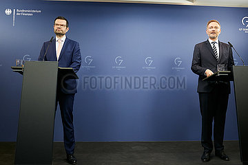 Berlin  Deutschland - Bundesjustizminister Marco Buschmann und Bundesfinanzminister Christian Lindner.