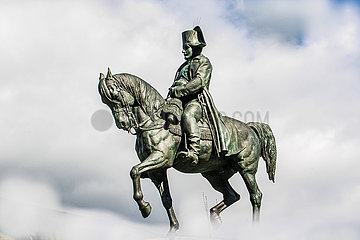 France. Isere (38) Laffrey. Statue of Napoleon  located above the Commemorative Prairie known as of the meeting