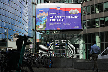 Belgien-Brussel-EU-Croatia-Euro