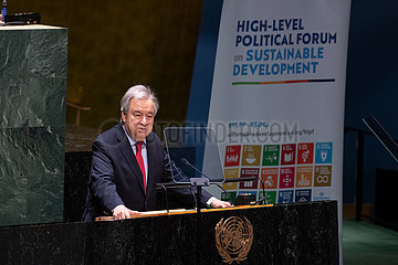 Un-Guterres-hohe politische Forum-nachhaltige Entwicklung aufweist