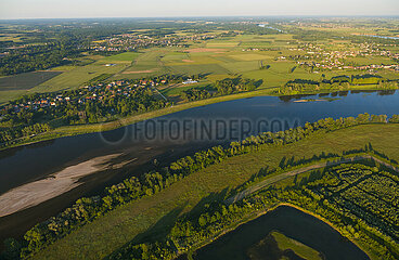 France  Loiret (45) Checy  The Loire river  east of Orleans (aerial view)