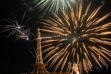 PAKISTAN-LAHORE-INDEPENDENCE DAY-FIREWORKS