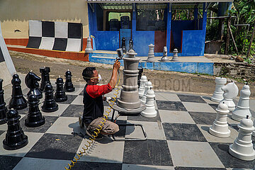 Indonesien-Banjarnegara-tägliche Lebensgiant-Schachherstellung