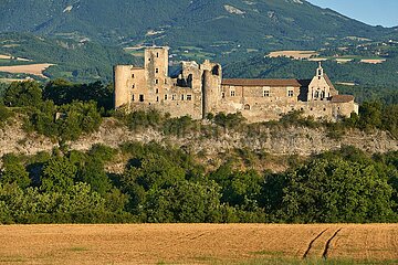 Frankreich  Tallard  Hauutes-Alpes  05  Frankreich: Tallard Castle Ruins (mittelalterliches historisches Denkmal) im Durance Valley
