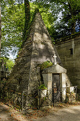France. Paris (75) (20th district) Pere Lachaise Cemetery. Pyramid-shaped tomb of Quintin Craufurd  friend of Queen Marie-Antoinette