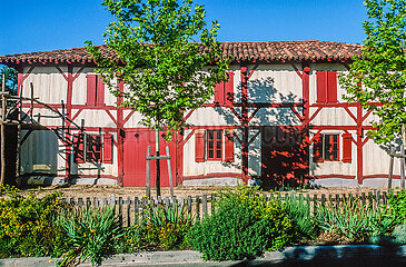 France. Aquitaine. Landes (40). Garein. A traditional Landes house