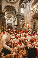 France. Aquitaine. Landes (40). Dax. Concert of traditional Landes music at the Notre-Dame cathedral