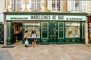France. Aquitaine. Landes (40). Dax. The Cazelle patisserie  known for its famous madeleines