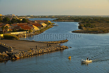 France  Aude (11)  Port Leucate  the west of the town is bordered by the lake of Leucate/Salses