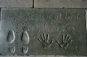 USA  California  Los Angeles  Hollywood boulevard  Walk of Fame. Gary Cooper print