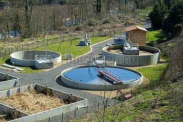 Frankreich. Auvergne. Haute Loire (43) Vilele Biouude. Neue Abwasserbehandlungsanlage (größere Kapazität)