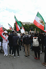 People rally against the Islamic regime of Iran in Central London