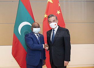 US-New York-China-Wang Yi-Maldives-FM-Meeting