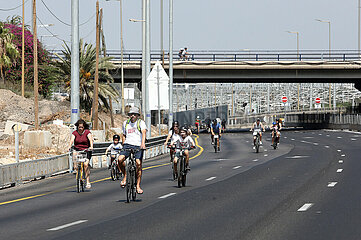 Israel-Tel Aviv-Yom Kippur-Cycling