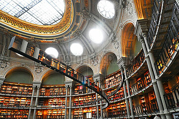 Paris (75) 2. Arrondissement. Wiedereröffnung im September 2022 des ovalen Raums der Richelieu National Library nach 10 Jahren Arbeit