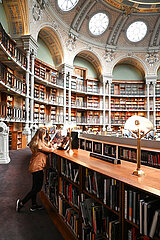 Frankreich. Paris (75) 2. Arrondissement. Wiedereröffnung im September 2022 des ovalen Raums der Richelieu National Library nach 10 Jahren Arbeit
